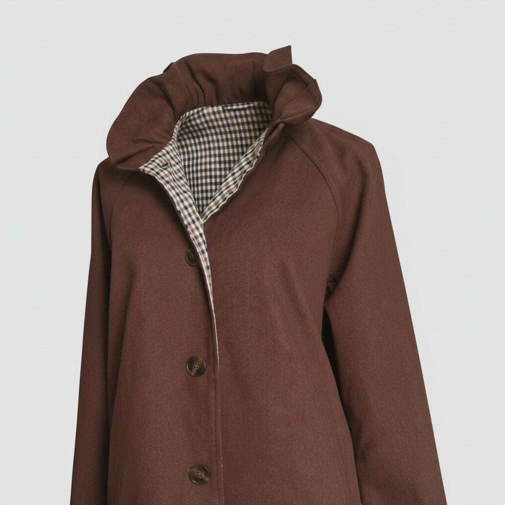 Veste Casual Marron – Doublure Vichy