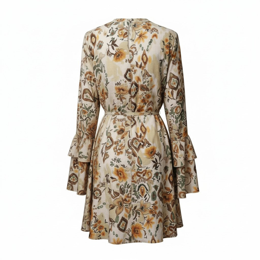 Robe courte fluide imprimé floral – Élégance naturelle