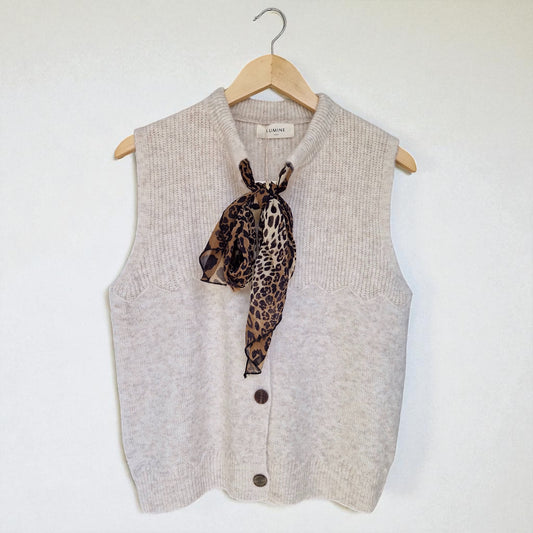 LUMINE Paris  Gilet écharpe léopard