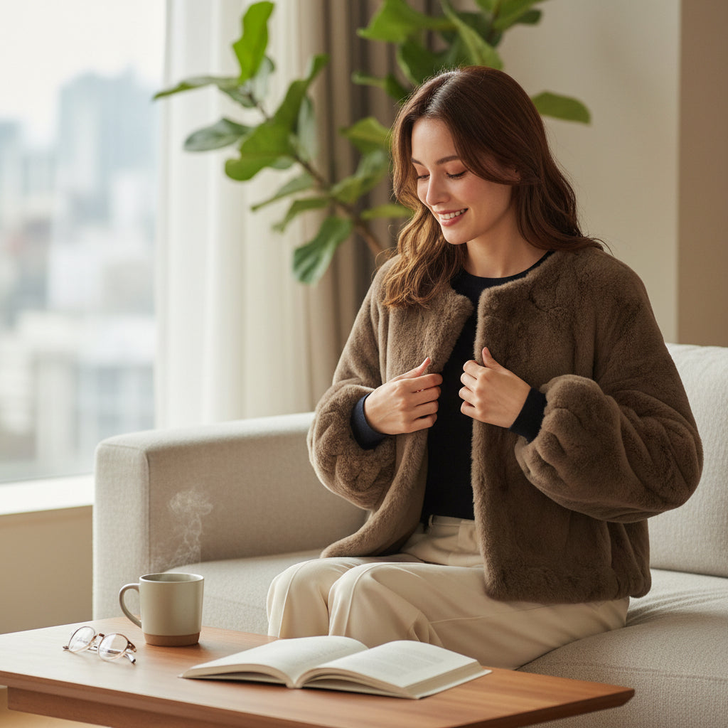 Veste en fausse fourrure – Chic & Douce LUMINE