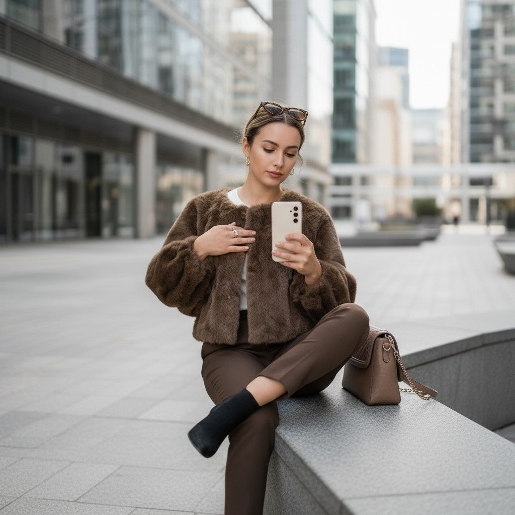 Veste en fausse fourrure – Chic & Douce LUMINE