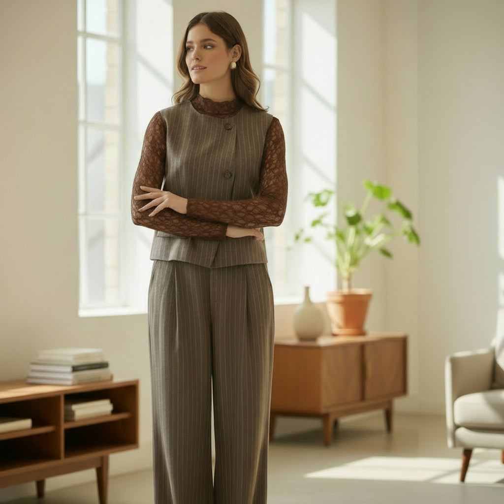 Ensemble à rayures fines-LOVIE ET CO